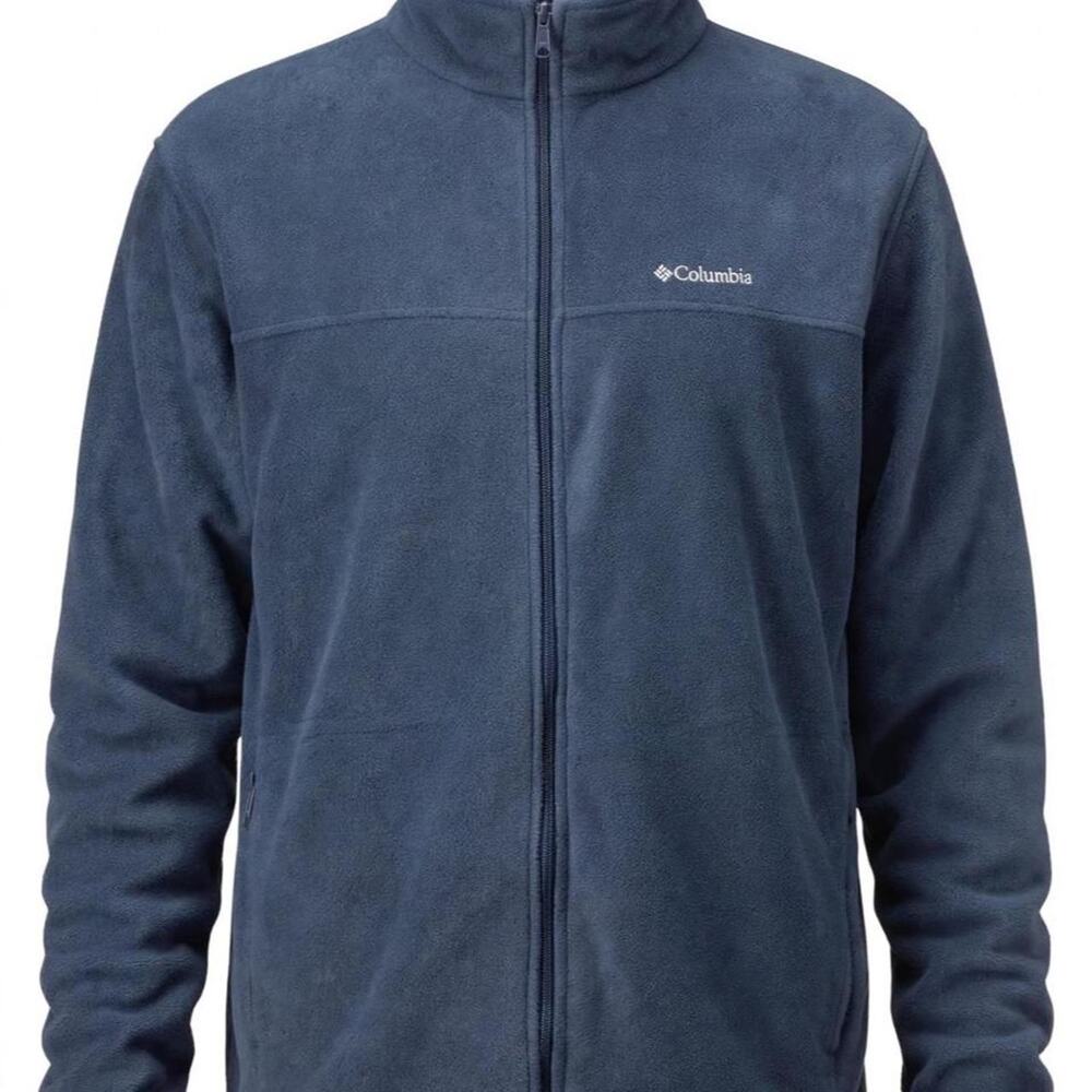 Columbia Sportswear Fleece Jacket Mens 2XT Tall Navy Blue Full Zip Pockets Logo